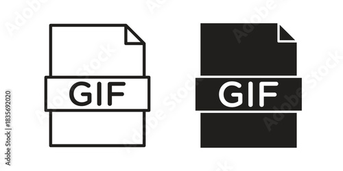 Gif icon flat simple icon. Liner version - stock vector.