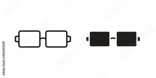 Glasses icon flat simple icon. Liner version - stock vector.