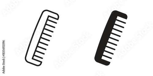 Hair brush icon flat simple icon. Liner version - stock vector.