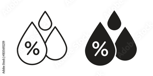 Humidity icon flat simple icon. Liner version - stock vector.