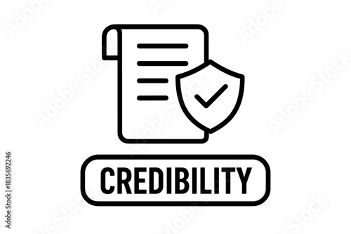 Shield and document with checkmark symbolizing official verification and security assurance