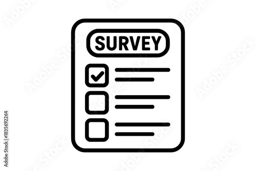 Black and white survey form or questionnaire document with checkboxes
