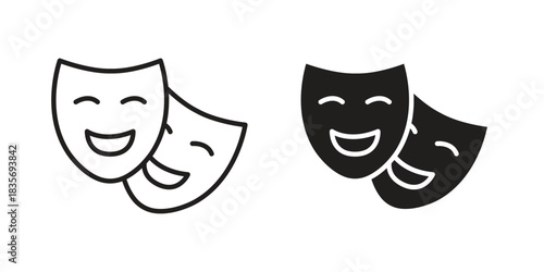 Theater masks icon for your website design, logo, app, UI. EPS10