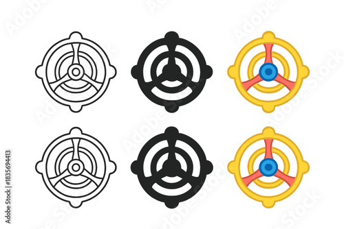 Precision Watch Tourbillon. Rotating cage of a precision watch tourbillon mechanism, simple minimal vector icon, first in line