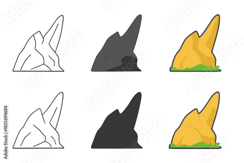 Rhinoceros Horn Abstract. Rhinoceros Horn Rock, clean minimal composition reflecting primal force and endurance, first in line