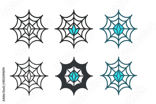 Elegant Spider Web Design. Spider Web Crystal, elegant minimal design reflecting tension, balance, and luminous structure, first