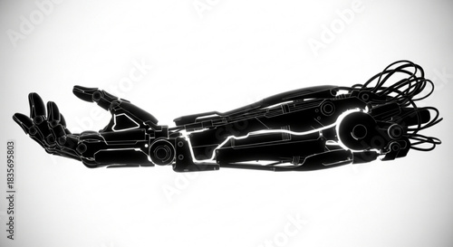 Detailed robotic arm art created with generated ai