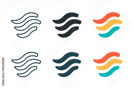 Dynamic Text Shapes. Flowing lines of text forming dynamic shapes in motion, minimal vector icon, first in line style with thin