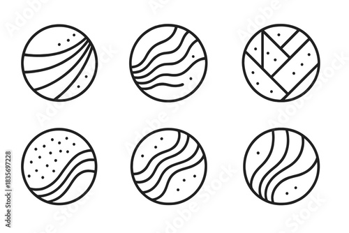 Radiant Vector Icons. Line style vector icons of Radiant Transparency: curved beams, luminous motion, glowing lines, glass