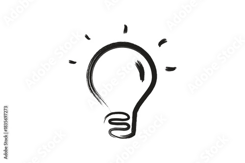 Minimal lightbulb line icon representing creativity and bright innovative ideas.