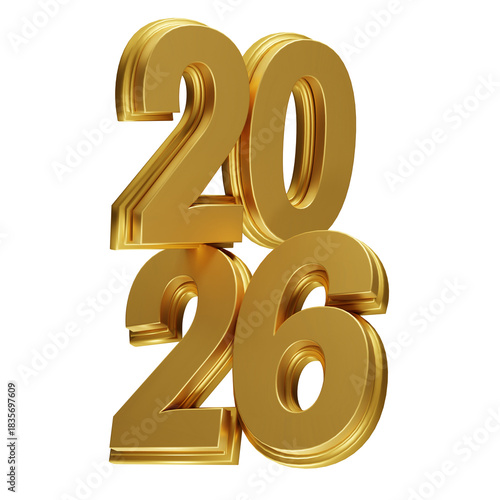 Happy New Year 2026 3D banner design - PSD - PNG - Image	