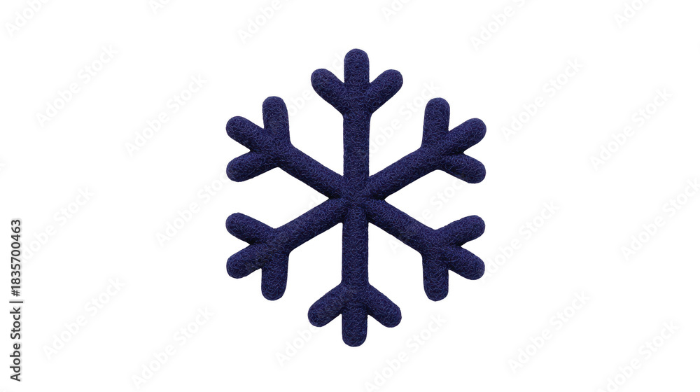 Obraz premium Blue snowflake icon winter symbol isolated on transparent background textured frosty design cold season festive decoration holiday simple geometric shape digital illustration