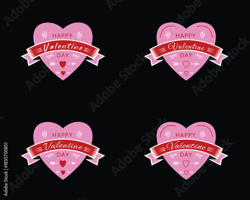 Romantic Premium Valentine's Day vector collection with hearts and love symbols.