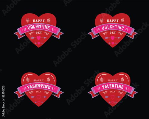 Romantic Premium Valentine's Day vector collection with hearts and love symbols.