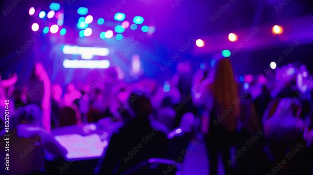 custom made wallpaper toronto digitalCasual networking under purple lights, Informal professional meetup with vibrant stage lighting