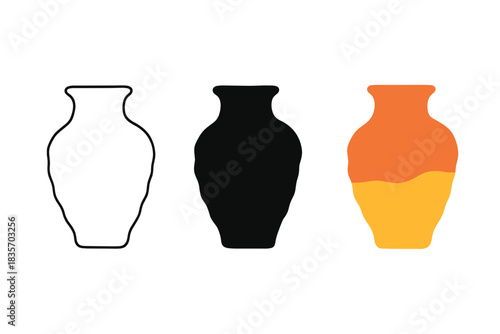 Minimalist Pottery Silhouettes. Minimalist pottery silhouette featuring uneven contours from remembered pressure, first in line