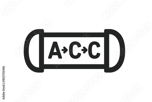 Pneumatic Mail Icon. Solid style icon of a transparent tube with letters moving inside, representing pneumatic citizen mail,