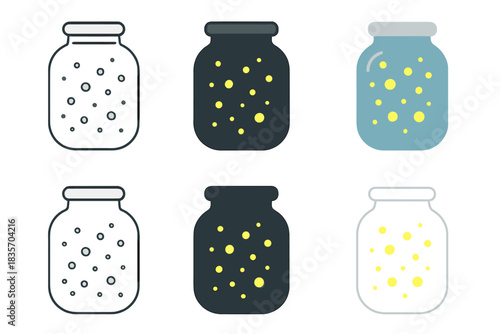 Firefly Jar Light. Firefly Jar Light, clean luminous composition showing glowing dots suspended in soft curved glass, first in