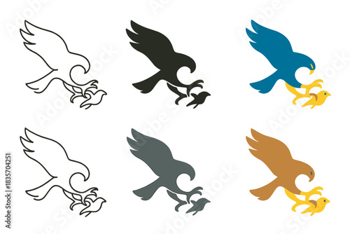 Abstract Predator Pursuit. Hawk Prey Talon, abstract aerial harmony combining dynamic form and the tension of pursuit, first in