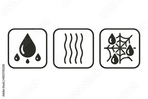 Silken Dew Harmony. Icons for: moisture, threads, and creature moving as one, dew joining silk in quiet harmony, droplets uniting