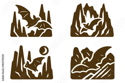 Winged Wanderer Passage. Icons for: a winged wanderer weaving through stone spires, a small flyer navigating rugged cavern peaks,