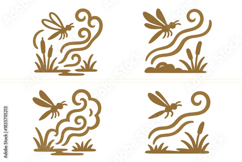 Swamp Mist Guidance. Icons for: a swamp mist guiding a small flier, marsh vapors steering a delicate wanderer, a humid haze