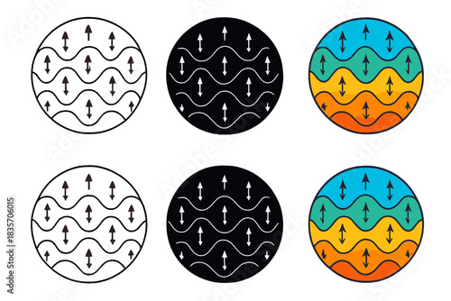 Quantum Spin Patterns. Circular field of quantum spins forming wave interference pattern, symbolizing coherence and fluid-like