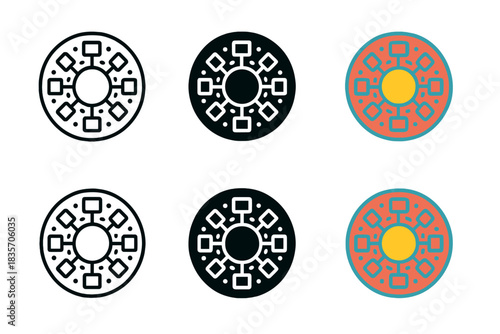 Modular Genetic Mandala. Bacterial plasmid icon reimagined as circular mandala, representing modular genetic creativity, precise