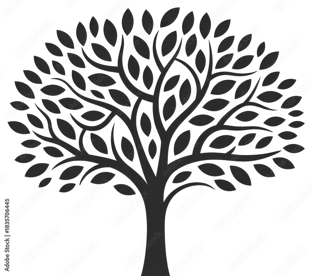 Obraz premium Black metal tree wall art, studio shot, white background, home decor 