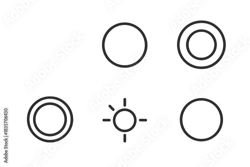 Whisper Shape Icons. Line style icons of Whisper Shapes: blurred contour, soft gap, floating hollow, echoing frame, silent pulse,