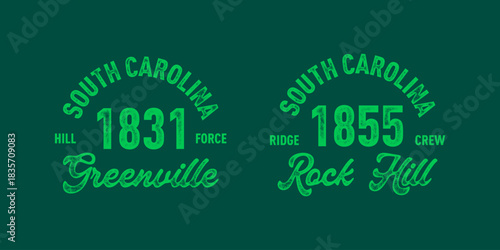 T-shirt stamp graphic, South Carolina Sport wear typography emblem Greenville, Rock Hill vintage tee print, athletic apparel design shirt graphic print