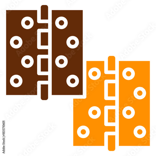 Hinge Dual Tone Color Icon, Mini Illustration Relate To Carpentry, Wood Industry. Use For Modern Concept, Ui, Ux Web And App Development.