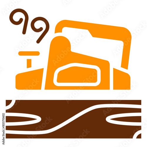 Jack Plane Dual Tone Color Icon, Mini Illustration Relate To Carpentry, Wood Industry. Use For Modern Concept, Ui, Ux Web And App Development.