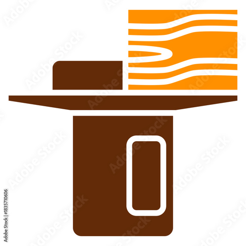 Jointer Machine Dual Tone Color Icon, Mini Illustration Relate To Carpentry, Wood Industry. Use For Modern Concept, Ui, Ux Web And App Development.