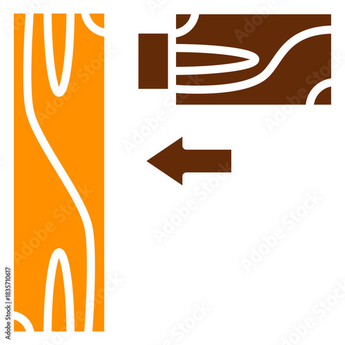 Mortise Join Dual Tone Color Icon, Mini Illustration Relate To Carpentry, Wood Industry. Use For Modern Concept, Ui, Ux Web And App Development.