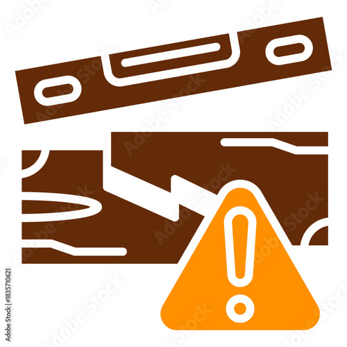 Level Measure Dual Tone Color Icon, Mini Illustration Relate To Carpentry, Wood Industry. Use For Modern Concept, Ui, Ux Web And App Development.