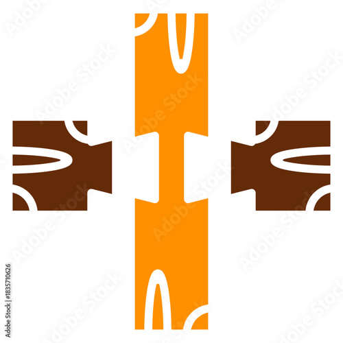 Mortise Join Dual Tone Color Icon, Mini Illustration Relate To Carpentry, Wood Industry. Use For Modern Concept, Ui, Ux Web And App Development.