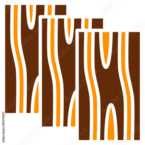 Plank Dual Tone Color Icon, Mini Illustration Relate To Carpentry, Wood Industry. Use For Modern Concept, Ui, Ux Web And App Development.