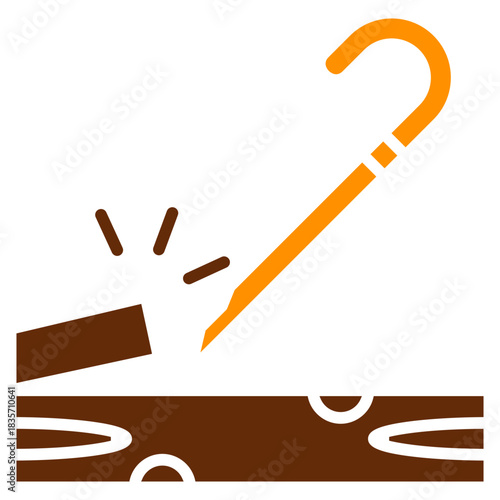 Pry Bar Dual Tone Color Icon, Mini Illustration Relate To Carpentry, Wood Industry. Use For Modern Concept, Ui, Ux Web And App Development.