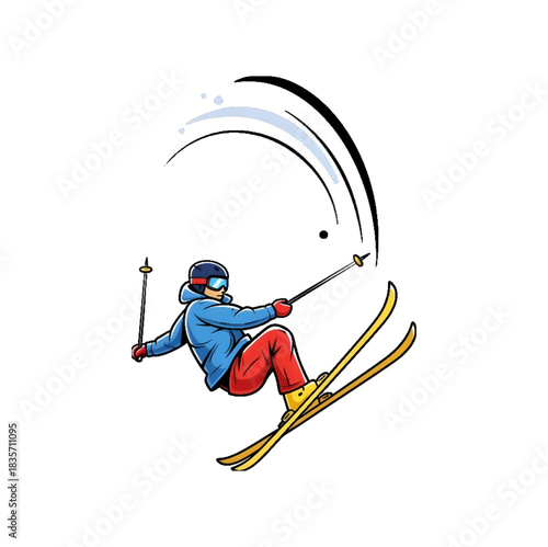 Freestyle Ski Vector – Extreme Winter Sports