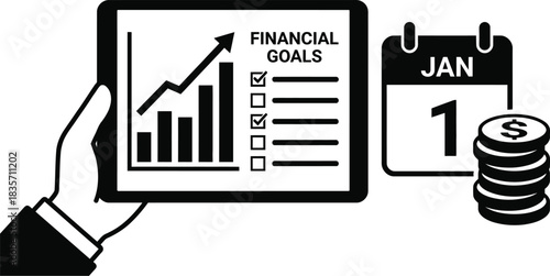Financial Goals Concept for New Year Planning