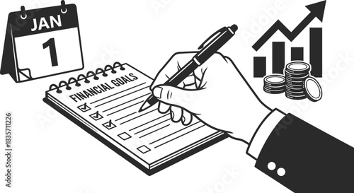 Financial Goals Concept for New Year Planning