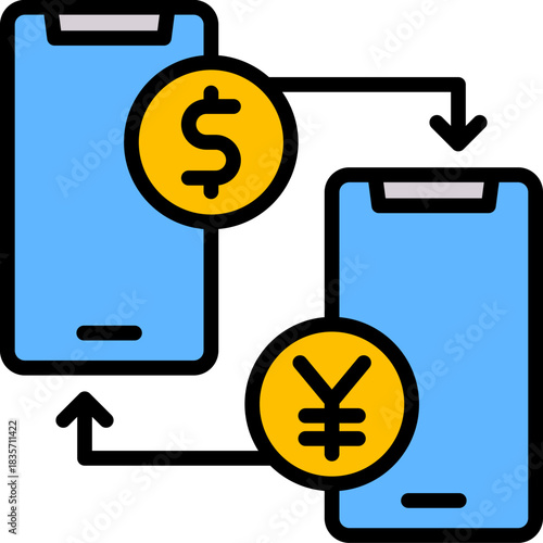 Money Transfer lineal color icon