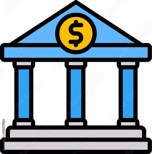 Banking Institution lineal color icon