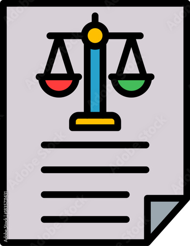 Legal Balance lineal color icon