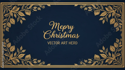 Floral christmas frame art created with generated ai