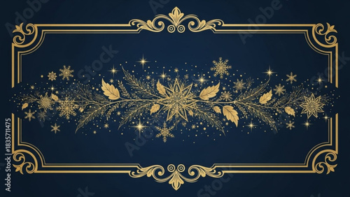 Golden winter decoration created with generated ai