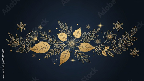 Floral golden decoration created with generated ai