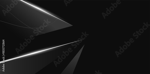 Dark Abstract Geometric Background  Glowing Lines Technology