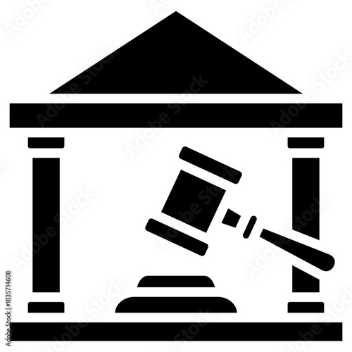 Court Building glyph icon